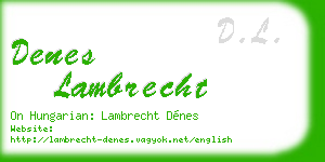 denes lambrecht business card
